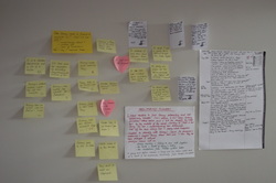 Image of Clare Flynns post it notes
