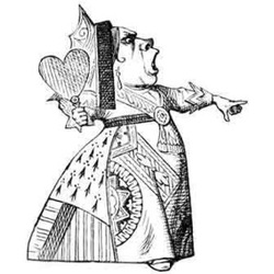 Illustration of the Queen of Hearts from Alice in Wonderland