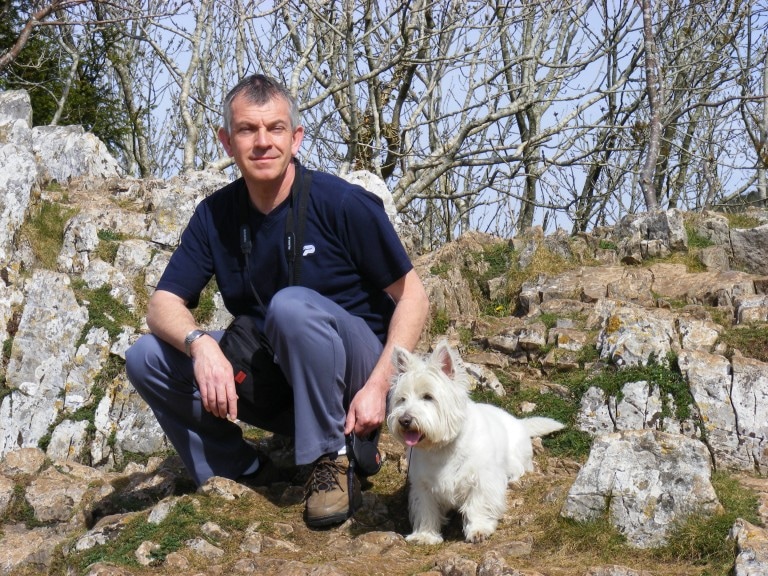 Image of The Author Robert Crouch and His Dog Harvey