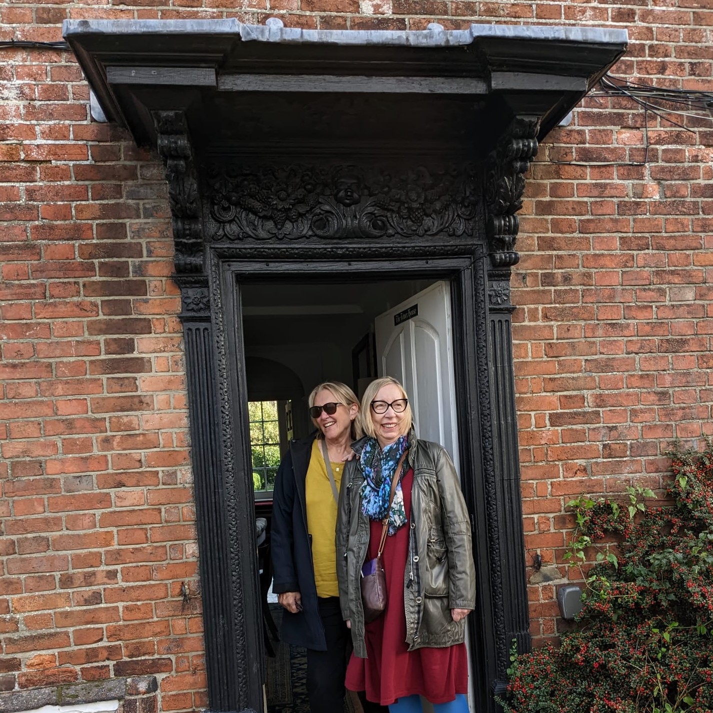 Two of us on the threshold of our house in Rye